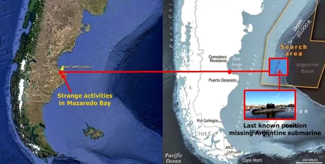 Strange events in the Gulf of Mazaredo in Argentina