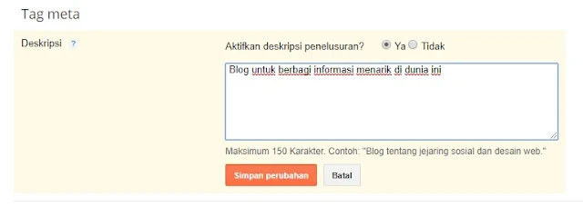deskripsi blog