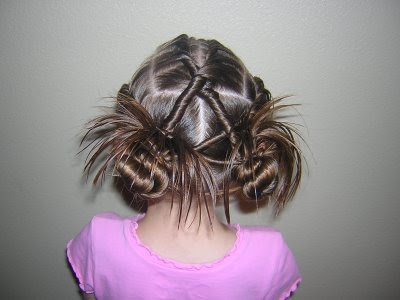 braided buns with ribbons