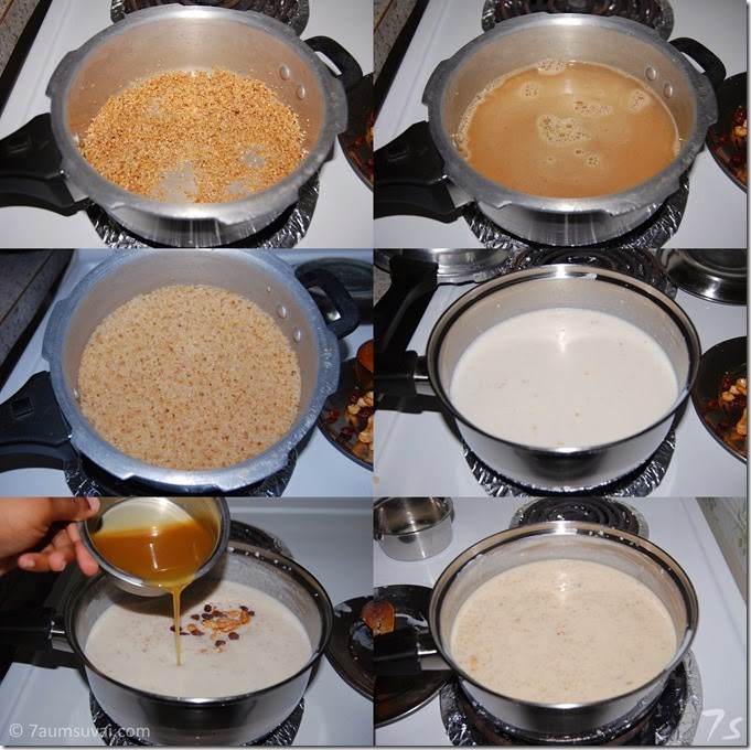 Cracked wheat payasam process