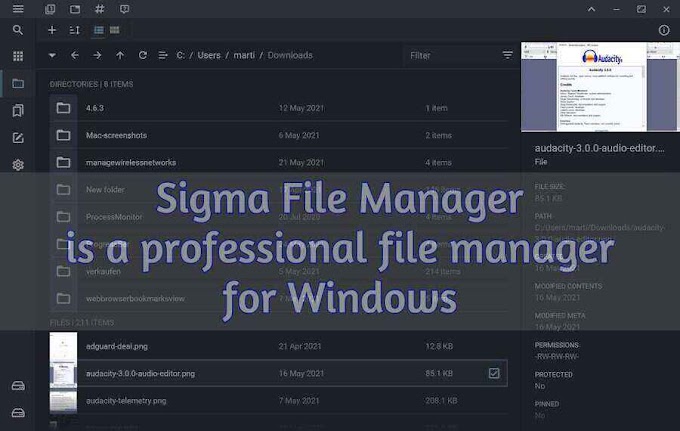 Sigma File Manager is a professional file manager for Windows
