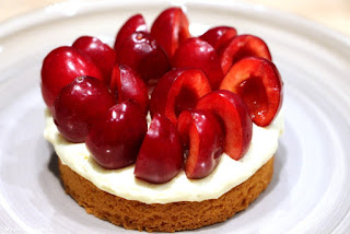 Tarte aux cerises framboise crémeux vanille