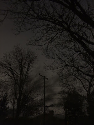 night skyline, winter, michigan