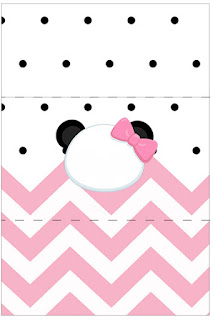 Panda Baby in Pink Chevron: Free Printable Candy Bar Labels.