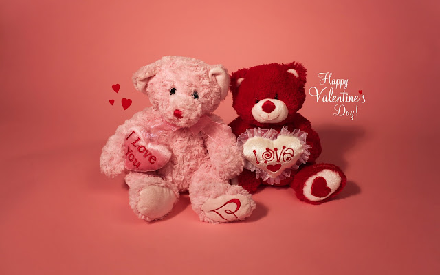 Blush Bears wish Happy Valentine`s Day HD Wallpaper