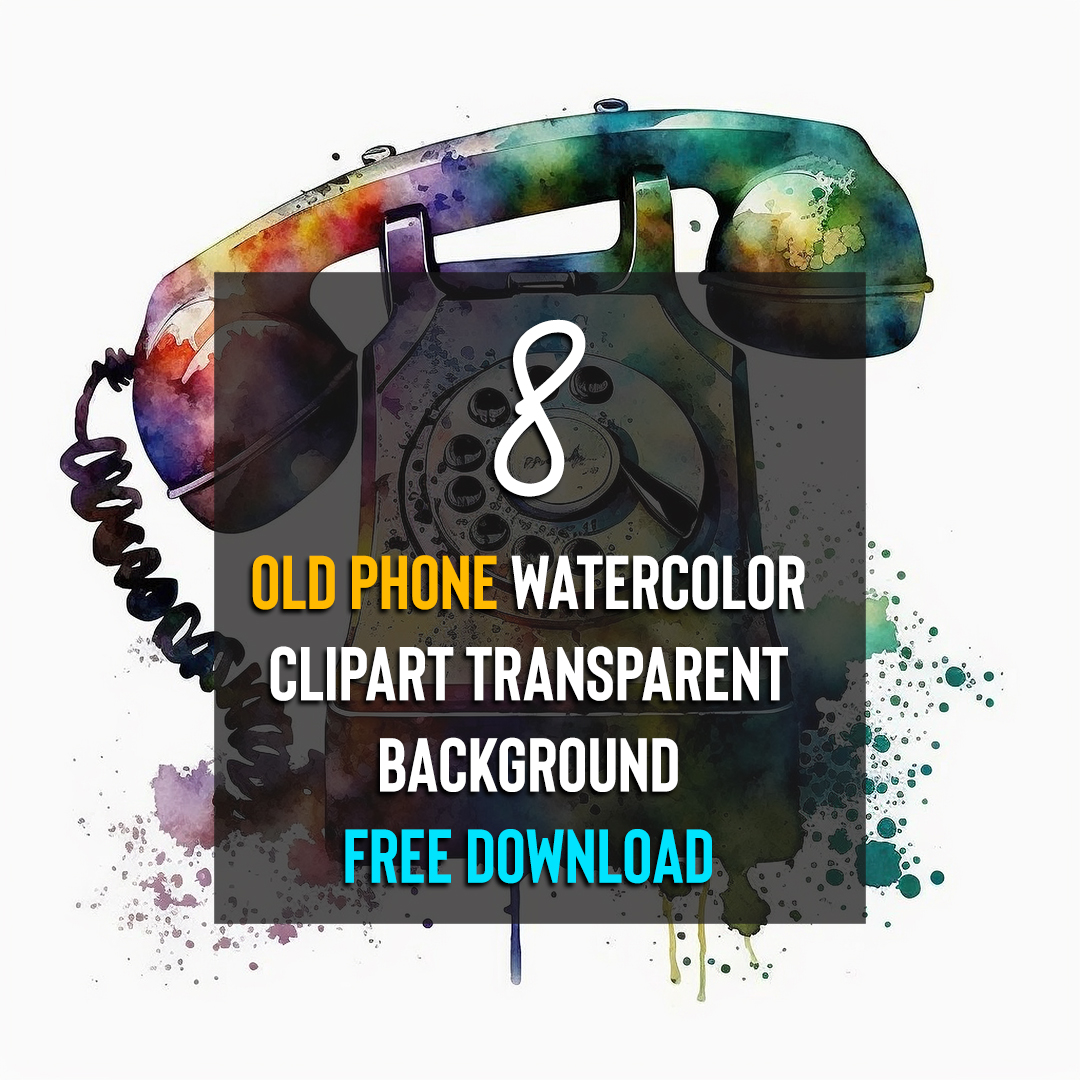 8-Old-Phone-watercolor-clipart-transparent-background