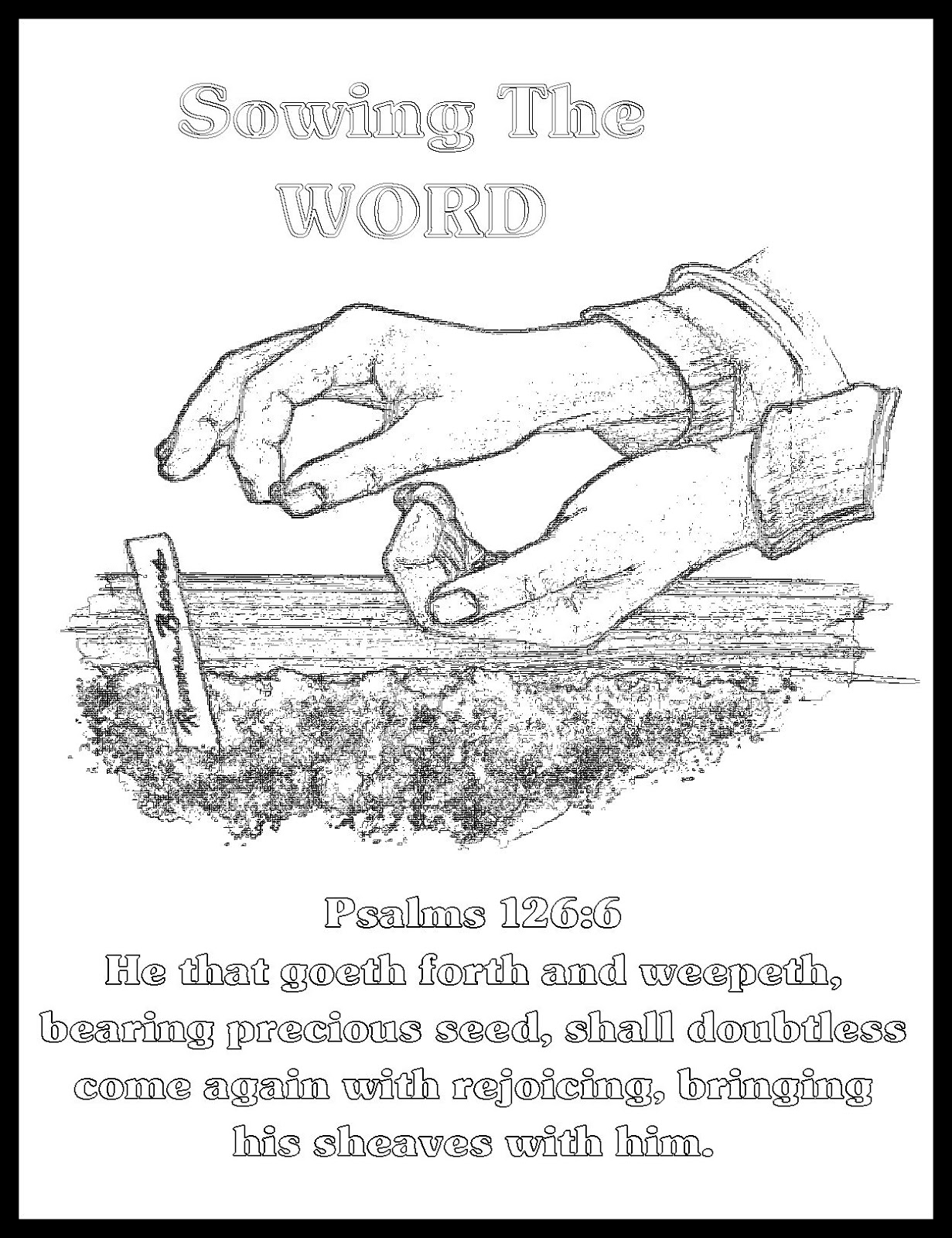 Sowing The Word Coloring Sheet Restored August 12th 2014