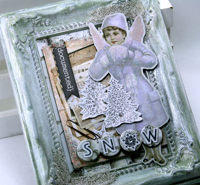 Winter Snow Angel Frame by Ginny Nemchak using BoBunny  Winter Wishes