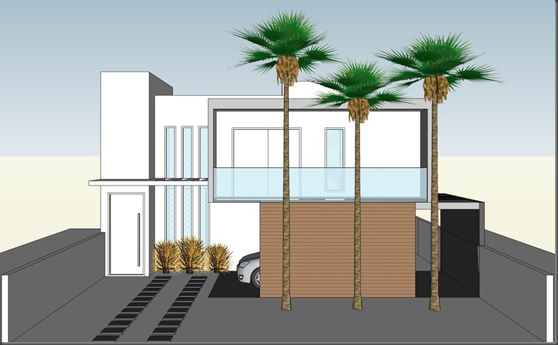 Projeto Residencial - fachada Frontal - Araçoiaba