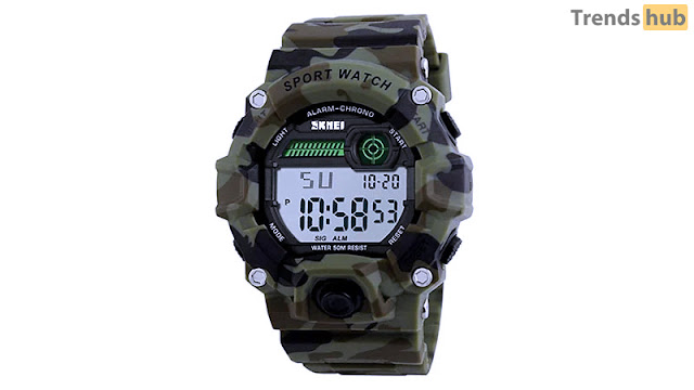 Kids Camouflage LED Sport Watch