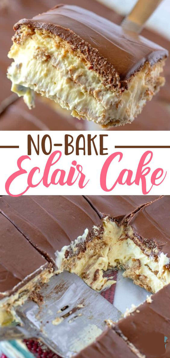 NO-BAKE ECLAIR CAKE | Helen Food - No-Bake Eclair Cake