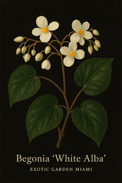 Flowering Begonia White Alba care / Exotic Garden Miami