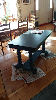 A restored oak library table