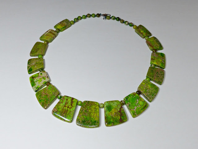 Yellow green variscite necklace  