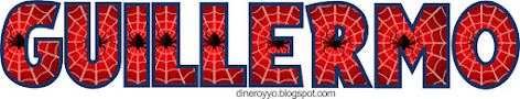 spiderman letras nombres con decoracion spiderman Guillermo