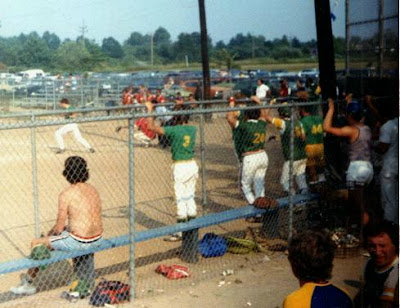 Orchard Inn softball team on the field in Travis...1981