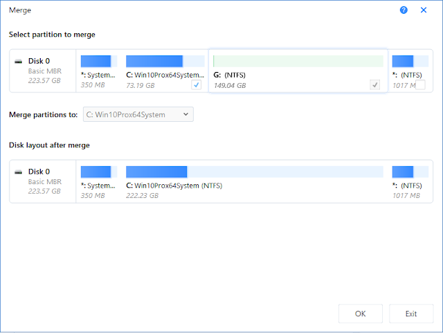 Windows 10 NTFS Merge Extend Boot Partition with Empty Partition