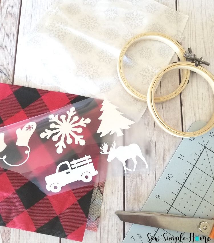 Buffalo Plaid Embroidery Hoop Ornaments - Keeping it Simple