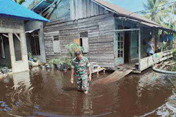 Kodam Singkawang Sungai Raya Pantau Kondisi Banjir di Persak, Bengkayang