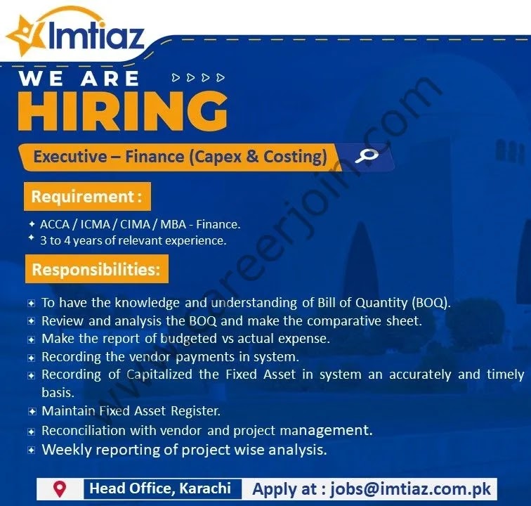 Imtiaz Super Market Jobs 2022 - Latest Advertisement