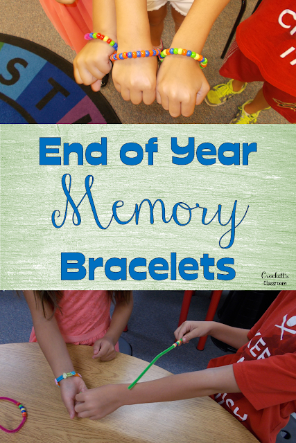 End the year with these fun pony bead bracelets.  Students share a memory with each beak.  Great keepsake for the year.