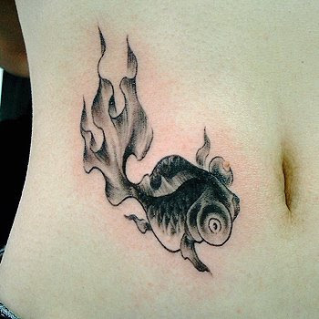 gold fish tattoo, free tattoo designs
