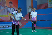 Sekda Soppeng Buka Turnamen Badminton Kapolres Cup 2023 Ditandai Pertandingan Eksebisi