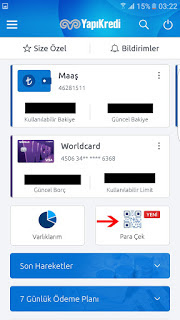 yapıkredi kartsız para çekme