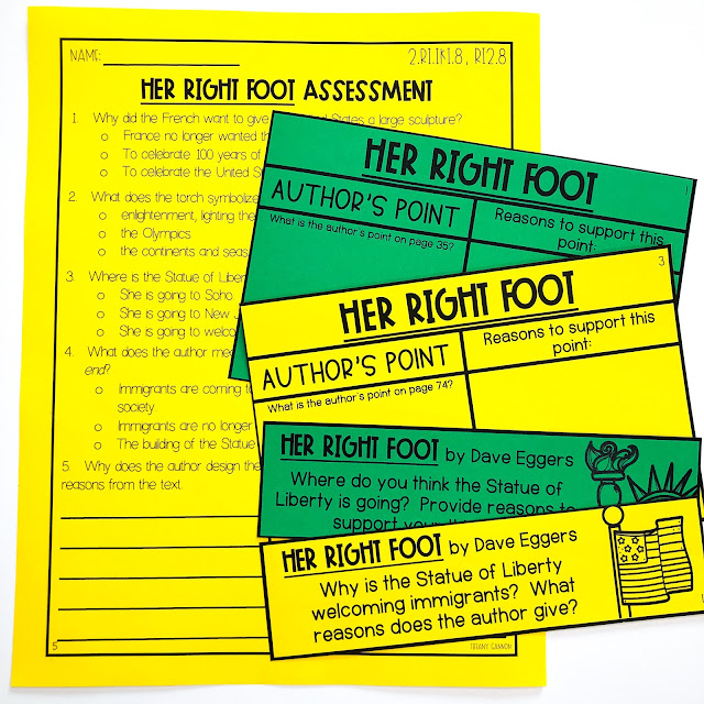 How to teach author's point and reasons, including author's point and reasons anchor chart and author's point and reasons graphic organizers.