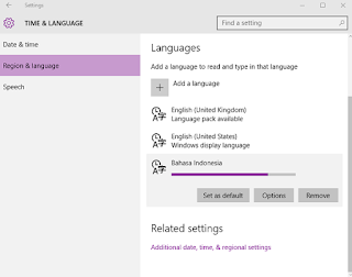 Cara Merubah Bahasa Pada Windows 10