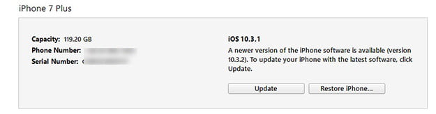 iOS 10.3.1 restore