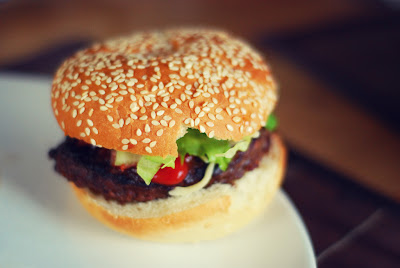 Hamburger on a plate