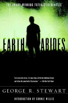 book cover of post-apocalpytic fiction novel Earth Abides by George R. Stewart