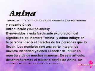 significado del nombre Anina