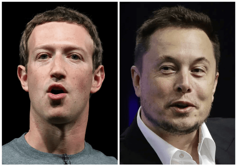 Zuckerberg and Musk, photo from AP