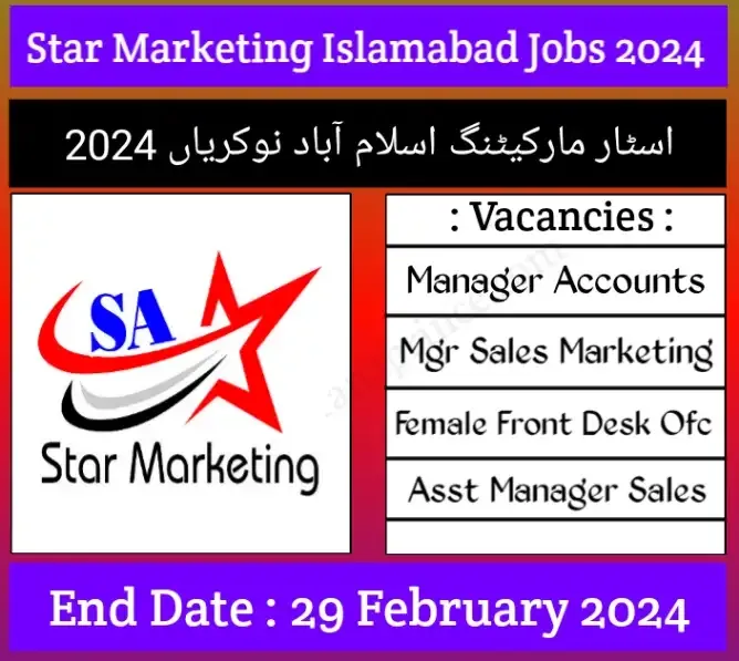 Star Marketing Islamabad Jobs 2024