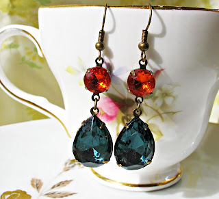 image glam it up kiahla earrings montana blue hyacinth orange