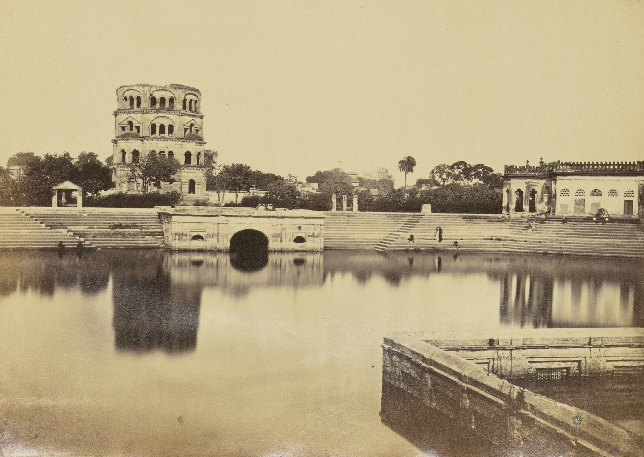 Satkhanda (Tower of Seven Storeys) Watchtower [Unfinished Four-Storey Structure], Husainabad, Lucknow, Uttar Pradesh, India | Rare & Old Vintage Photos (1863)