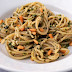 Pasta with pesto and pine nuts