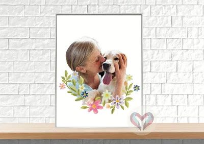 Portrait of owner lovingly hugging pet