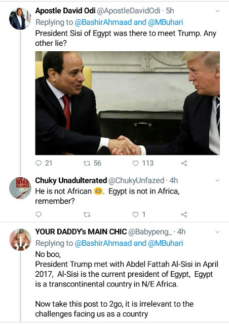  Nigerians bash Presidential media aide for saying Buhari will be the first African president to meet Donald Trump