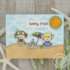 Sunny Studio Stamps: Beach Babies Sunny Smiles Summer Themed Card by Juliana Michaels