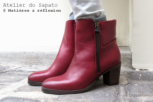 Bottines bordeaux Atelier do Sapato