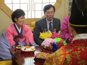 Traditional Korean wedding ceremony at wedding hall - korean parents