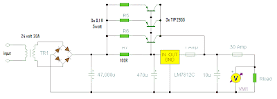 Circuit of adapter 12volt, 30A