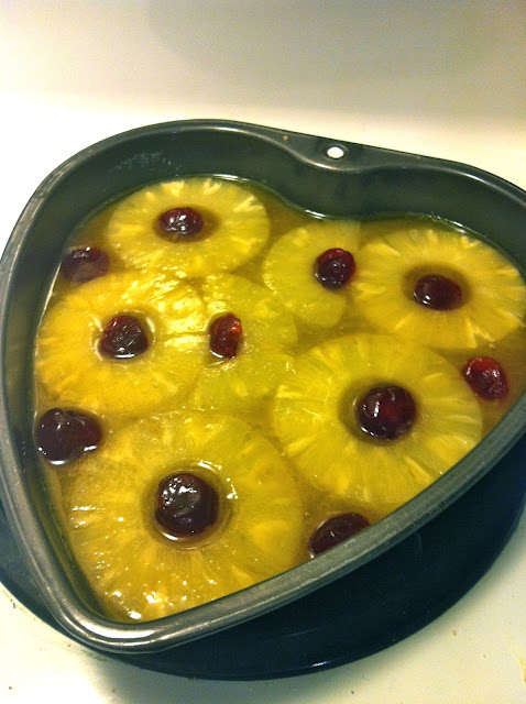 Top layer of cake - Pineapple Upside Down Cake