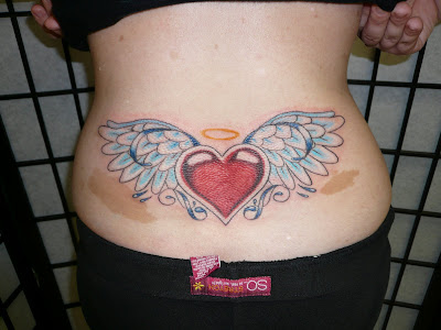 heart with wings tattoo canvas