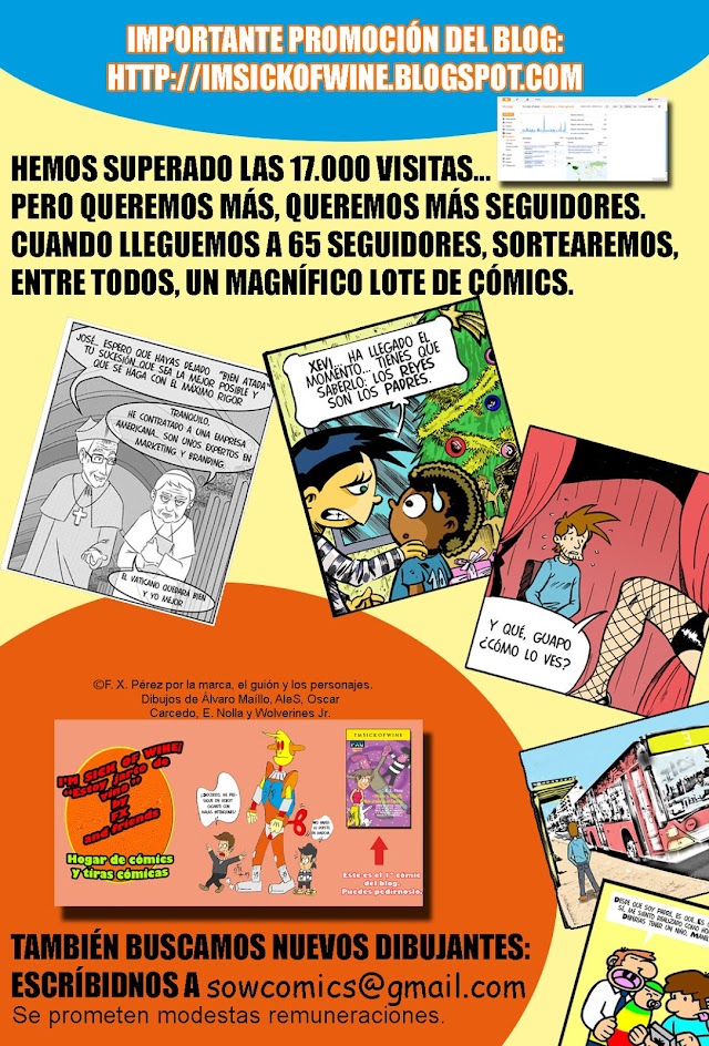 Sorteo de cómics en la web I'm sick of wine