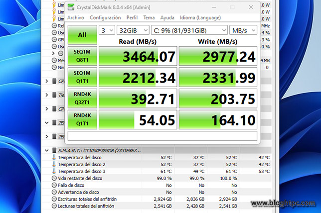 Prueba del Crucial P3 con el disipador de aluminio