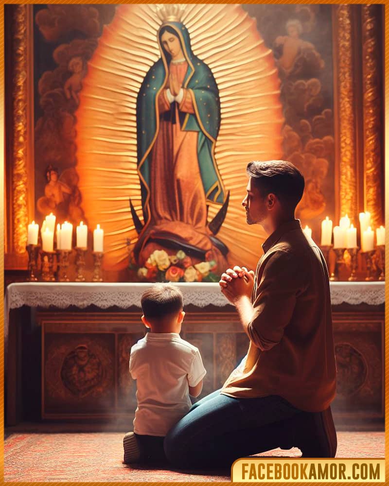Foto hombre orando a la virgen de guadalupe bonitas